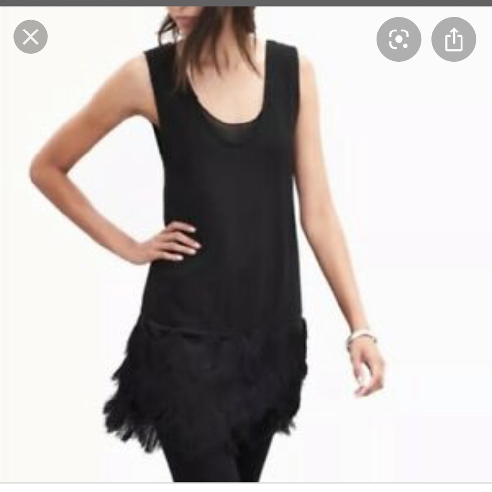 Banana Republic Black Fringe Tank Top